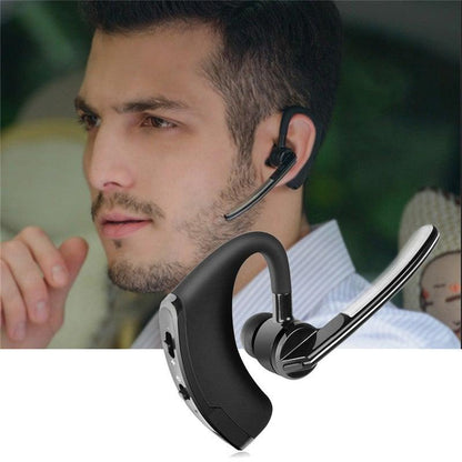 Stevvex wireless open-ear Bluetooth headset with mic, black earhook design on Tampa Home & Garden Store