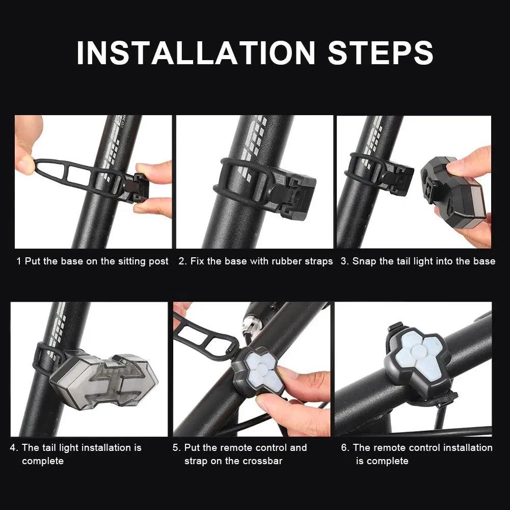 Wireless Remote Turn Signal Light for Bicycle