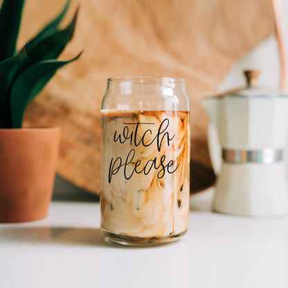 Witch Please 17oz travel mug by Gia Roma with marbled beige swirl drinkware on Tampa Home & Garden Store