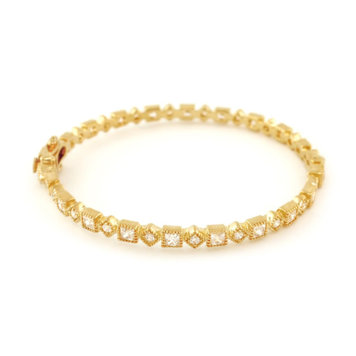 Glamour Pave Stackable Bangle Framed Station gold-tone bracelet with pavé stones Lauren G Adams on Tampa Home & Garden Store