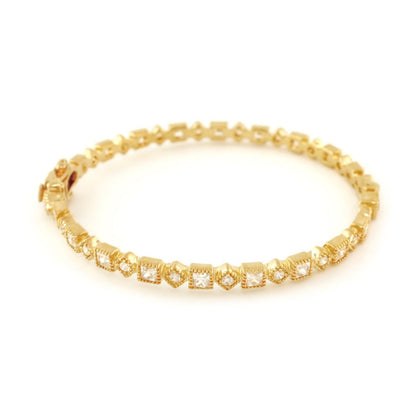 Glamour Pave Stackable Bangle Framed Station gold-tone bracelet with pavé stones Lauren G Adams on Tampa Home & Garden Store
