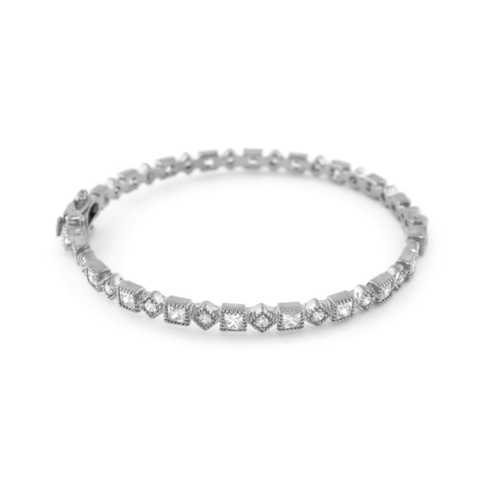 Glamour Pave Stackable Bangle — Framed Station silver-tone pave-set bracelet by Lauren G Adams on Tampa Home & Garden Store