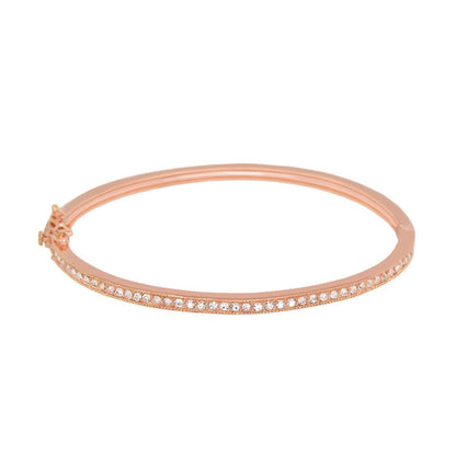 Glamour Pave Stackable Bangle Half-Pave Hinge, rose gold with pavé diamonds on Tampa Home & Garden Store