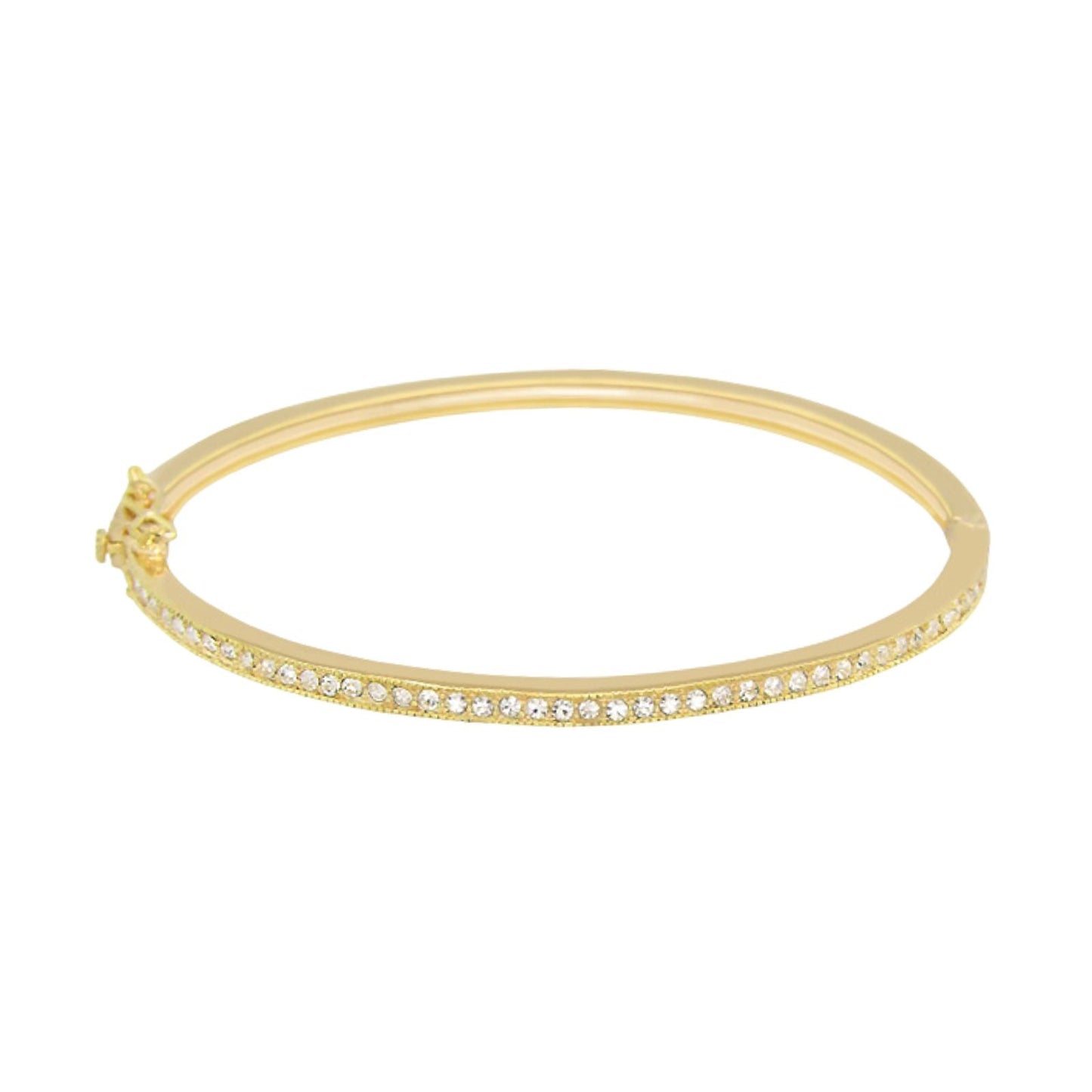 Glamour Pave Stackable Bangle, gold-tone half-pave hinge bracelet by Lauren G Adams on Tampa Home & Garden Store
