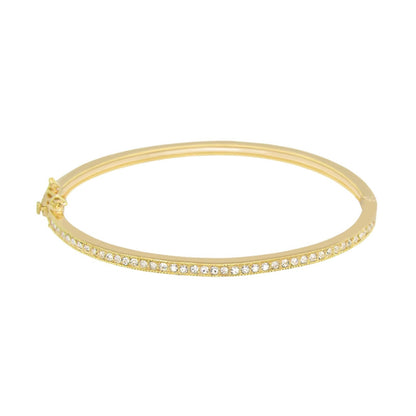 Glamour Pave Stackable Bangle, gold-tone half-pave hinge bracelet by Lauren G Adams on Tampa Home & Garden Store