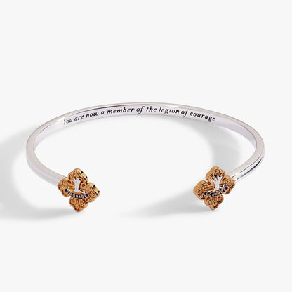 Cowardly Lion cuff bracelet in silver with rose-gold lion charms COURAGE by ALEX AND ANI on Tampa Home & Garden Store