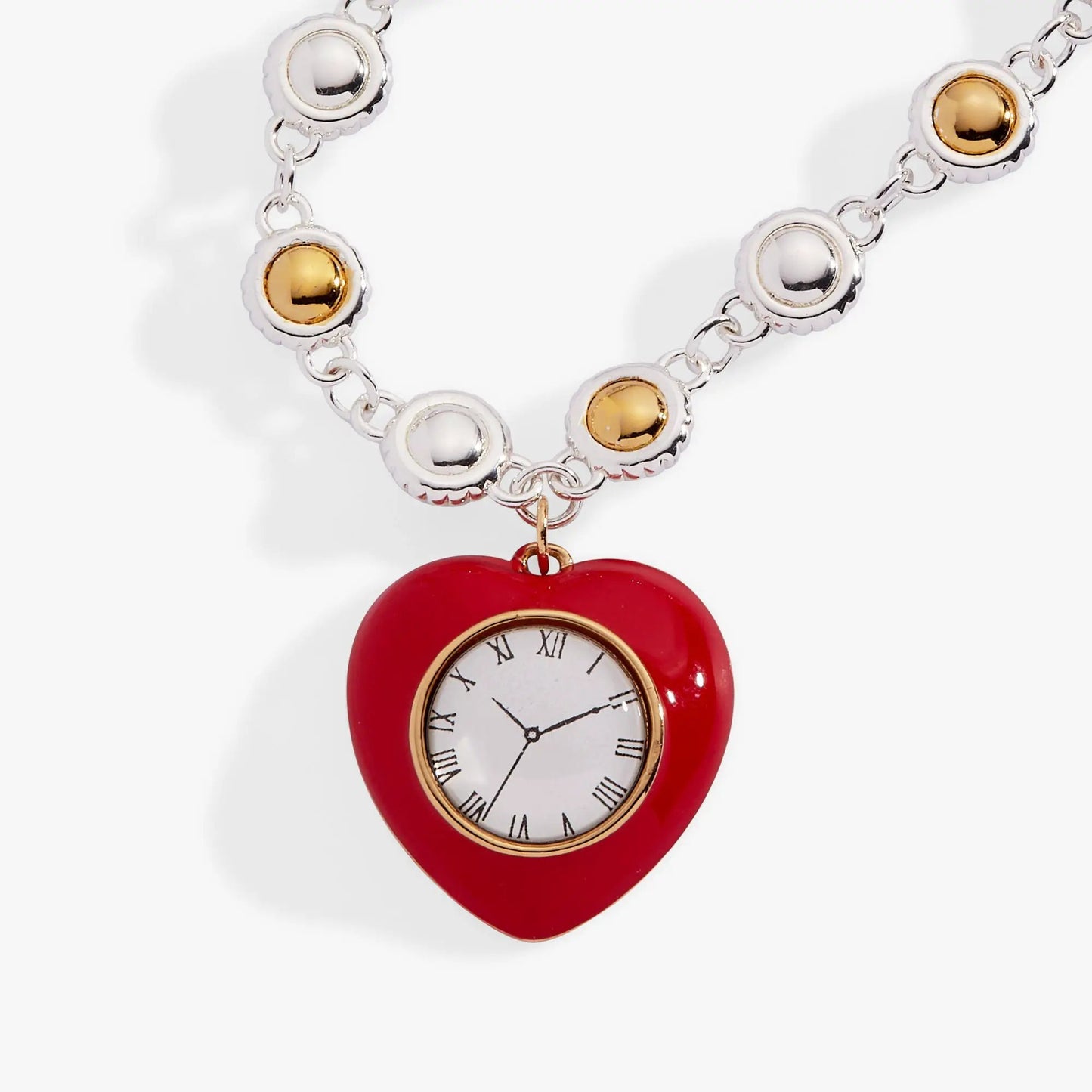 Tin Man Linear Bracelet by ALEX AND ANI with silver and gold-tone discs and a heart clock charm on Tampa Home & Garden Store