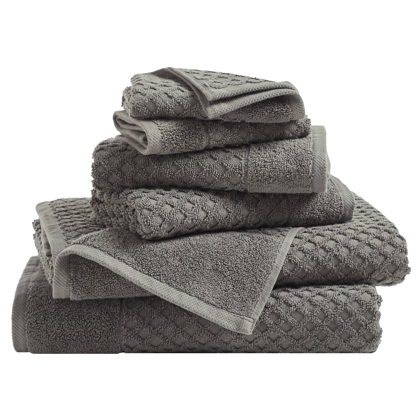 Cotton Diamond Waffle Weave Bath Towel Set