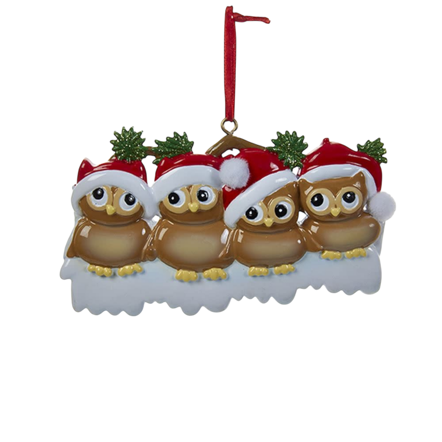 Adorable décoration de famille de hiboux - Famille de 4
