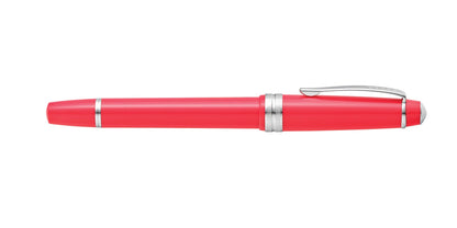Cross Bailey Light polished coral resin fountain pen with silver trim, fine nib, capped on Tampa Home & Garden Store