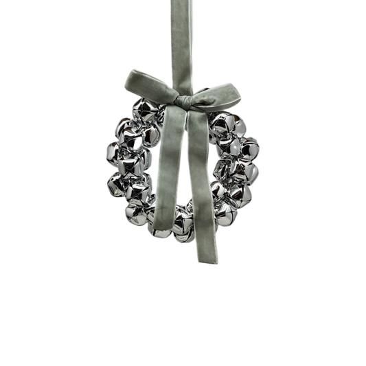 Silver Bell Wreath Ornament - 6 Inch - Tampa Home & Garden Store