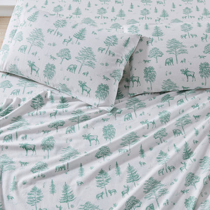 Classic Turkish Cotton Flannel Sheet and Pillow