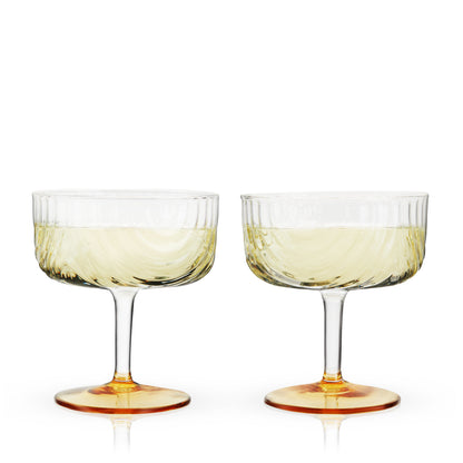 Gatsby Style And Gold Plated Cocktail Glass Set