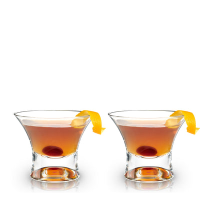 Stemless Crystal Manhattan Glasses Set of Two
