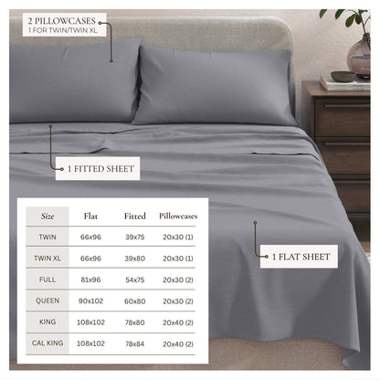 Heathered Jersey and Cotton Blend Bed Sheets
