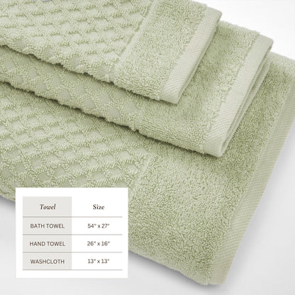 Cotton Diamond Waffle Weave Bath Towel Set