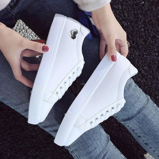 Stevvex white PU leather sneakers with platform sole, casual high-top pair on Tampa Home & Garden Store