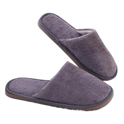 Women's purple plush fur-lined slippers open-back mule pair with brown sole on Tampa Home & Garden Store