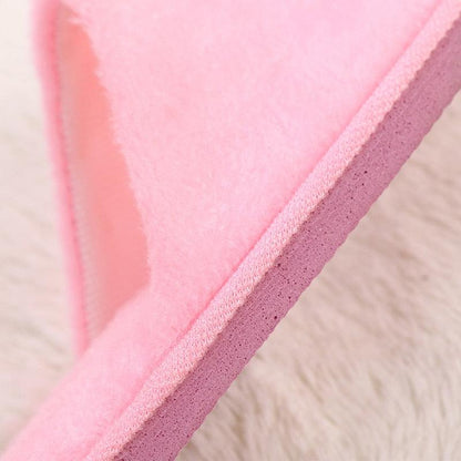 Pink fur-lined women's slipper by Stevvex with plush interior and textured outsole on Tampa Home & Garden Store