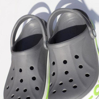Lightweight Stevvex unisex beach clogs with grey perforated uppers and back strap pair on Tampa Home & Garden Store