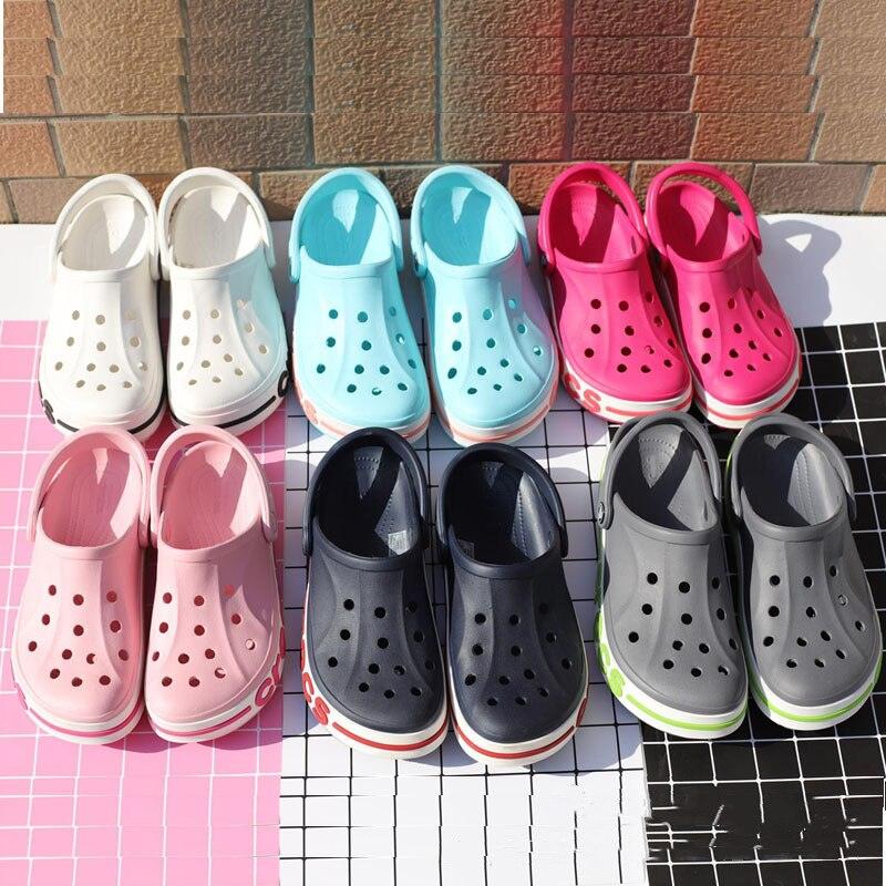 Stevvex lightweight beach clogs for men and women in white pink with perforated uppers on Tampa Home & Garden Store