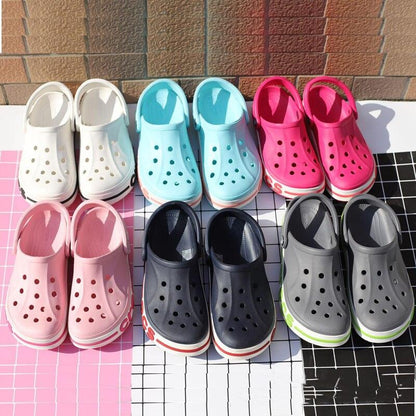 Stevvex lightweight beach clogs for men and women in white pink with perforated uppers on Tampa Home & Garden Store