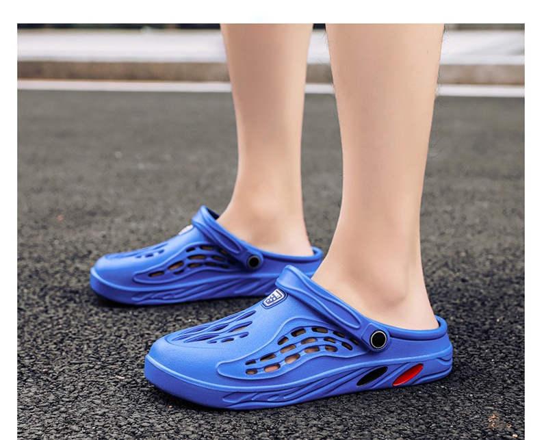 Stevvex blue unisex slip-on clogs with ventilation holes and heel strap cushion slippers on Tampa Home & Garden Store