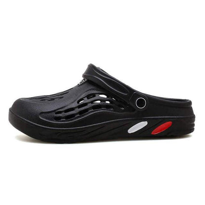 Stevvex black unisex garden clog with vented upper and adjustable strap on Tampa Home & Garden Store