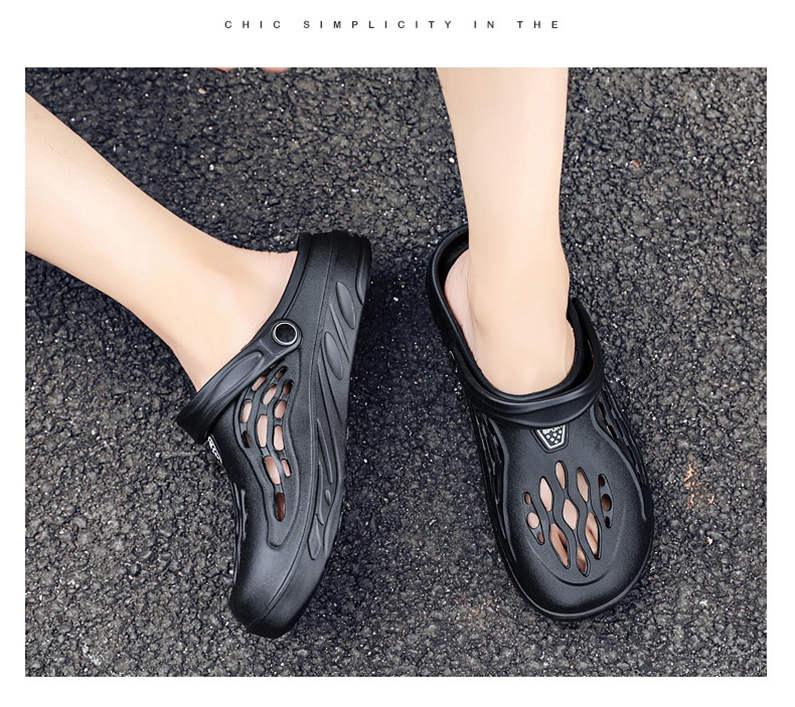 Stevvex women's black garden clog sandals with breathable cutouts and heel strap on Tampa Home & Garden Store