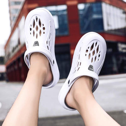 Stevvex white unisex garden clog slippers ST85SH7245FXT with ventilation holes on Tampa Home & Garden Store