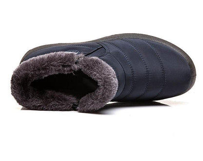 Stevvex Women’s waterproof snow boots navy fur-lined slip-on ankle warmth on Tampa Home & Garden Store