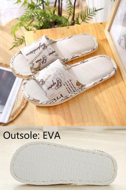 Stevvex women floral indoor slippers open toe cream cloth strap EVA outsole on Tampa Home & Garden Store