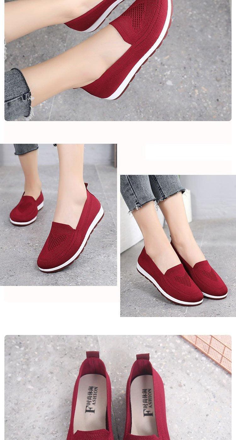 Stevvex women's red breathable mesh espadrilles slip-ons with white sole on Tampa Home & Garden Store