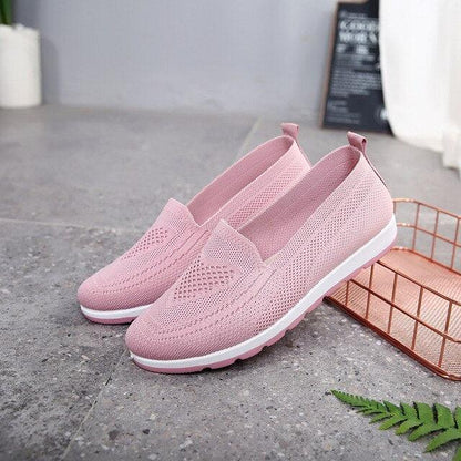 Women pink breathable mesh slip-on espadrilles Stevvex on Tampa Home & Garden Store