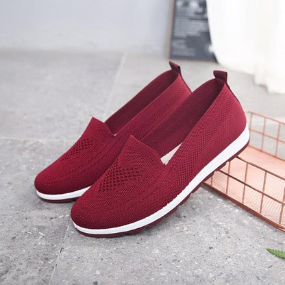 Stevvex women's burgundy breathable mesh slip-on espadrilles on Tampa Home & Garden Store
