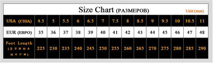 Stevvex Women Casual Sneakers size chart USA 4.5-11 EU 35-48 foot length mm on Tampa Home & Garden Store