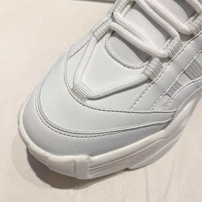 Stevvex women chunky white high-platform sneakers with lace-up detail on Tampa Home & Garden Store