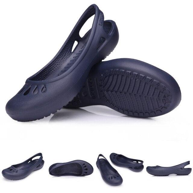 Stevvex navy women's clogs sandals, non-slip waterproof plastic garden water shoe on Tampa Home & Garden Store