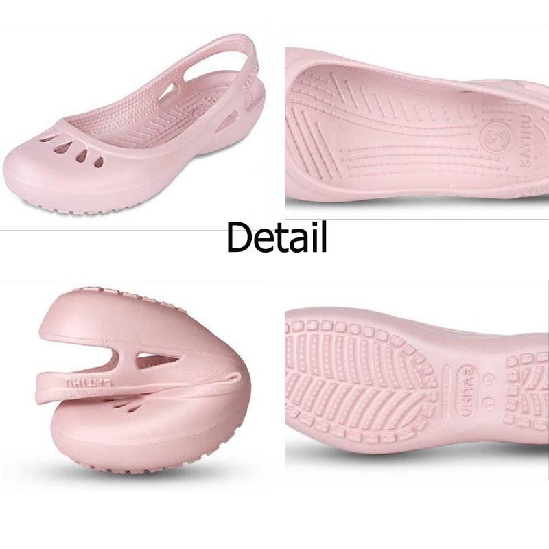 Stevvex pink clogs, non-slip plastic shoes, slip-on indoor outdoor on Tampa Home & Garden Store