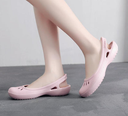 Stevvex women pink plastic garden clog sandal with heel strap and perforated vents on Tampa Home & Garden Store