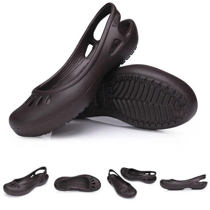Stevvex women clogs dark brown plastic waterproof slip-on sandals, non-slip indoor outdoor on Tampa Home & Garden Store
