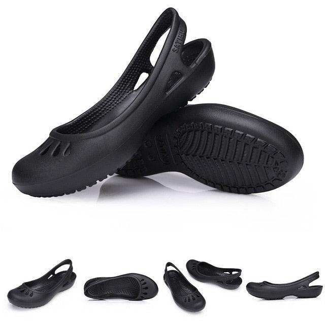 Stevvex women black plastic waterproof non-slip clogs, five pairs on Tampa Home & Garden Store