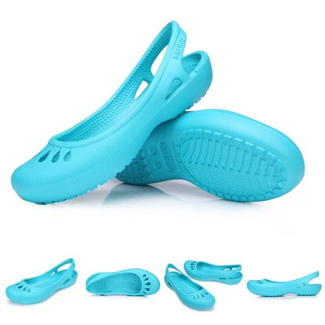 Stevvex women's blue waterproof garden clogs sandals with non-slip sole and slingback strap on Tampa Home & Garden Store