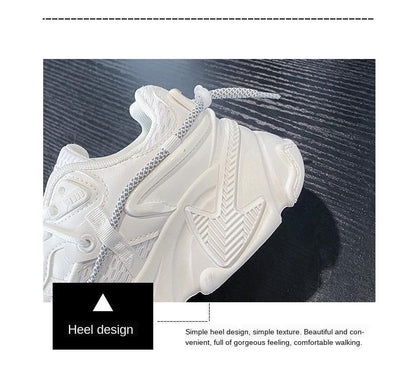Women fashion sneakers Stevvex white leather chunky-sole casual walking footwear ST85SH1025SGR on Tampa Home & Garden Store