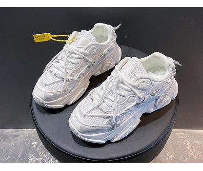 Women sneakers Stevvex white leather ST85SH1025SGR with chunky sole on Tampa Home & Garden Store