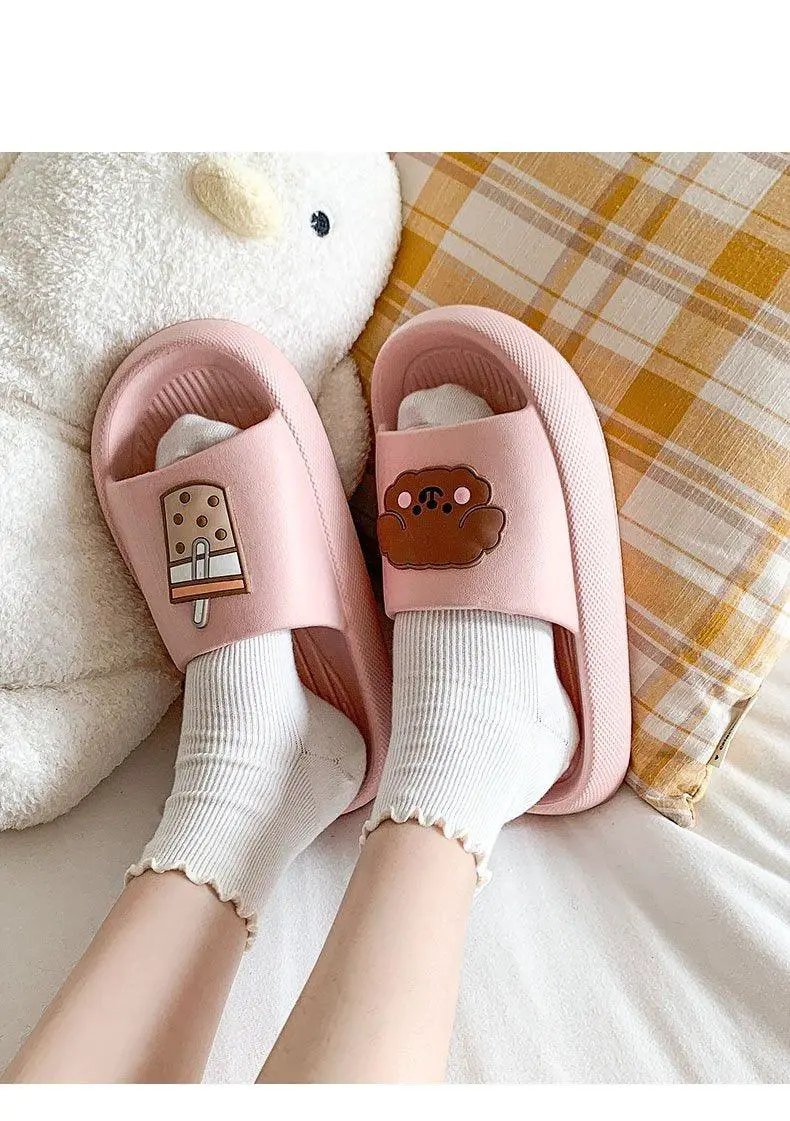 Women Open Toe Flip Flops Non Slip Slippers