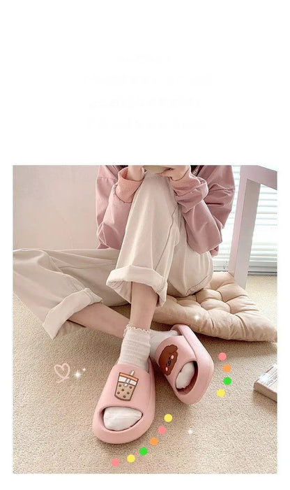 Women Open Toe Flip Flops Non Slip Slippers