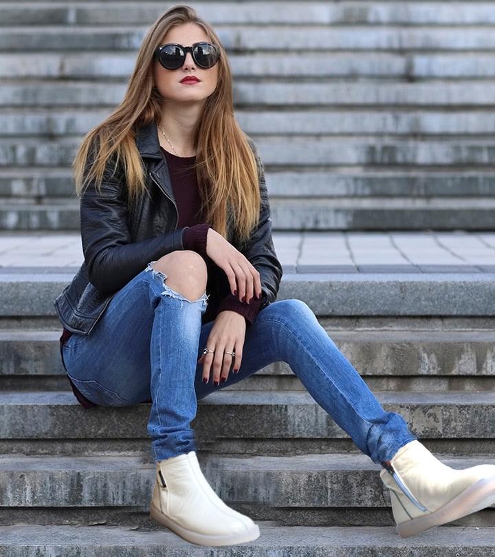 Women's genuine leather ankle boots with warm fur lining, cream waterproof slip-on by Stevvex on Tampa Home & Garden Store