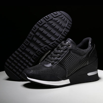 Women’s Stevvex black mesh sneakers with lattice side panels on Tampa Home & Garden Store
