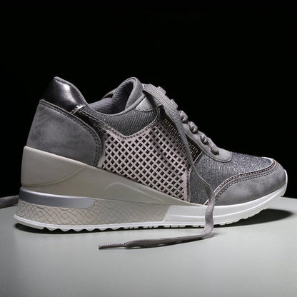 Women Stevvex sneakers ST85SH5258ERT, silver gray upper with mesh lattice side panels on Tampa Home & Garden Store
